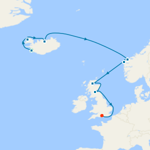 Iceland, Scotland & Norway from Reykjavik to Southampton with Golden Circle & Blue Lagoon Experience