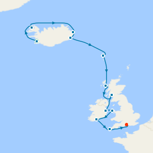 British Isles & Iceland Gems from Reykjavik to Southampton with Golden Circle & Blue Lagoon Experience