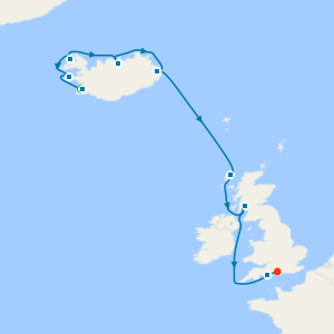 Icelandic Fjords & Scottish Isles from Reykjavik to Southampton with Golden Circle & Blue Lagoon Experience
