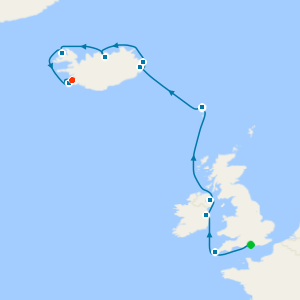 Ireland & Iceland from Portsmouth to Reykjavik with Stay and Golden Circle & Blue Lagoon Experience