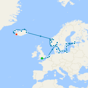 Scandinavia & Viking Fjords Explorer from Southampton to Reykjavik with Stay and Golden Circle & Blue Lagoon Experience