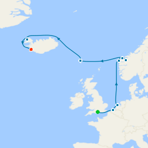 Norway, Iceland & Belgium from Southampton to Reykjavik with Stay and Golden Circle & Blue Lagoon Experience