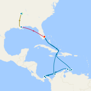 Music Cities of the Deep South & Miami Beach with Tours and Panama Canal & Southern Caribbean Cruise