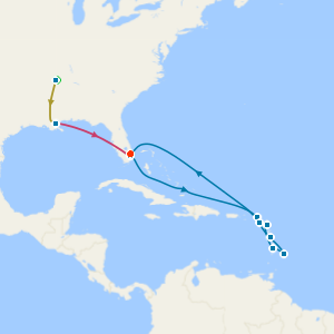 Music Cities of the Deep South & Miami Beach with Tours and Best of Southern Caribbean Cruise