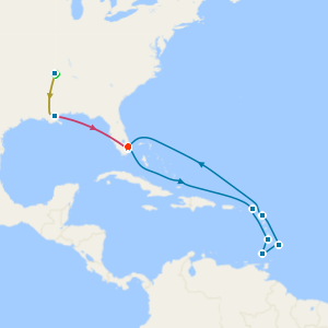 Music Cities of the Deep South & Miami Beach with Tours and Ultimate Southern Caribbean Cruise