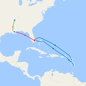 Music Cities of the Deep South & Miami Beach with Tours and Southern Caribbean Cruise