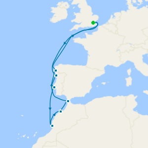 Colorful Atlantic Coastlines of Portugal, Morocco & Spain from London Tilbury