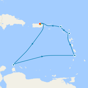Southern Caribbean & Aruban Nights from San Juan with Stay