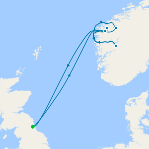 Summertime Fjords & Mountains of Norway cruise from Newcastle