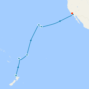 Auckland Stay, Tahiti, Hawaii & South Pacific Crossing to Los Angeles