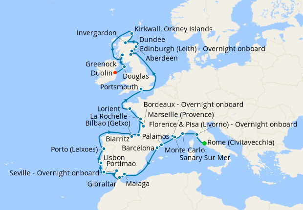 Cruise Itinerary Map