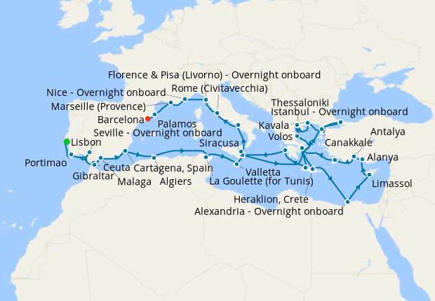 Cruise Itinerary Map
