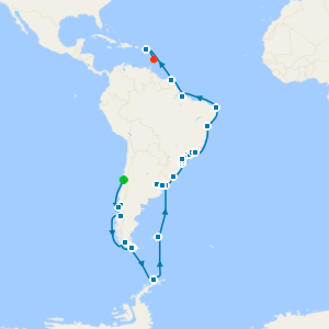 Grand Voyage cruise from Valparaiso to Barbados