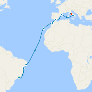 Grand Voyage with Rio de Janeiro & Rome Stays