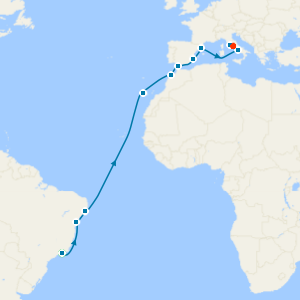 Grand Voyage with Rio de Janeiro & Rome Stays