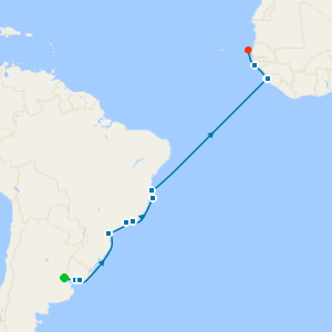 Coastlines of the South Atlantic from Buenos Aires to Dakar