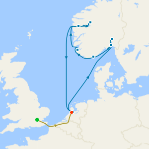 No Fly Cruise: Norwegian Fjords from Amsterdam with 1nt Stay