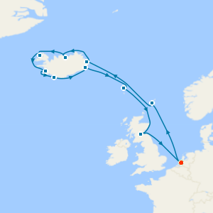 No Fly Cruise: Icelandic Fjords with Scotland Collectors' Voyage from Rotterdam with 1nt Stay