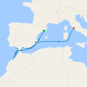 Spain, Morocco & Italy Fly Cruise from Barcelona