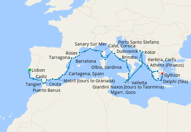 Cruise Itinerary Map