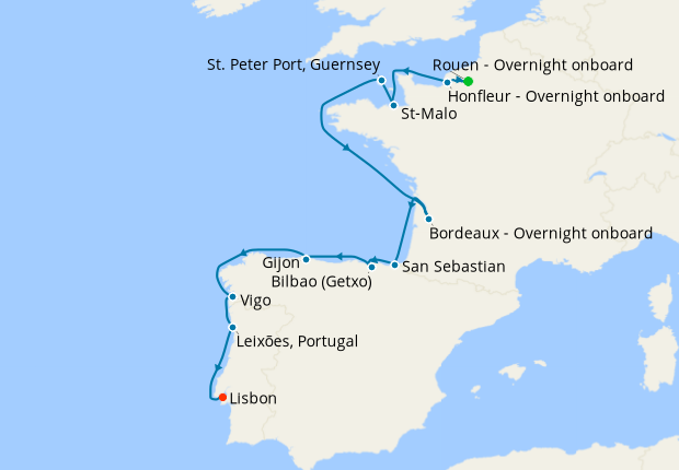 Cruise Itinerary Map