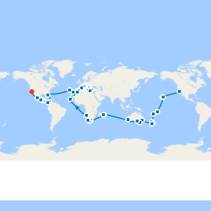 World Cruise 2028 from Los Angeles with Stay
