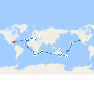 World Cruise 2028 from Los Angeles to Ft. Lauderdale with Stay
