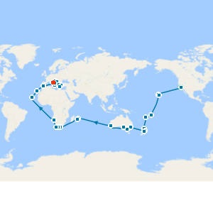 World Cruise 2028 with Los Angeles and Rome Stays
