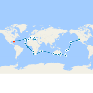World Cruise 2028 with Los Angeles and Miami Beach Stays