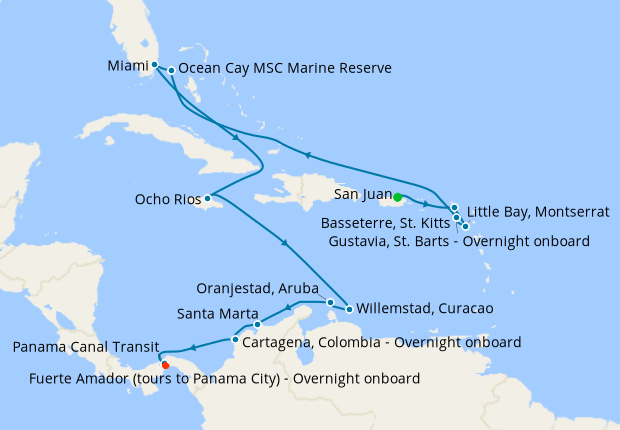 Cruise Itinerary Map