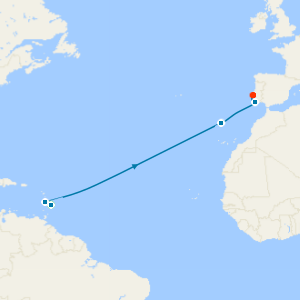 Caribbean & Atlantic Passage from Barbados to Lisbon - Fly Cruise