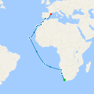Walvis Bay, Gran Canaria & Casablanca from Cape Town