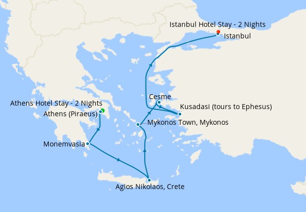 Cruise Itinerary Map