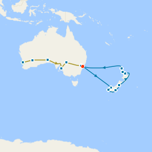 Indian Pacific Rail from Perth to Sydney with Fjords of New Zealand 