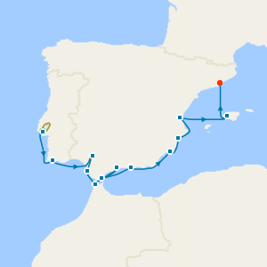 Spain Intensive Cruise: Seville, Malaga & Valencia from Lisbon to Barcelona with Stay