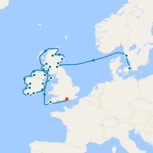 Scotland & Ireland Cruise: Aberdeen, Dublin & Belfast from Copenhagen to Portsmouth with Stay