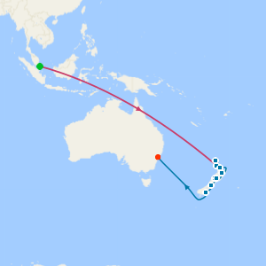 Explore the Fjords of New Zealand from Auckland to Sydney with Singapore Stopover