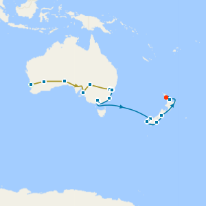 Indian Pacific Rail from Perth to Sydney with Melbourne and New Zealand