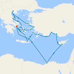 Greece Intensive Cruise: Rhodes, Thessaloniki & Mykonos from Athens with Stay