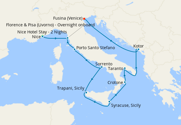 Cruise Itinerary Map