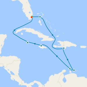 Caribbean: Curacao, Aruba & Dominican Republic with Miami Beach Stay