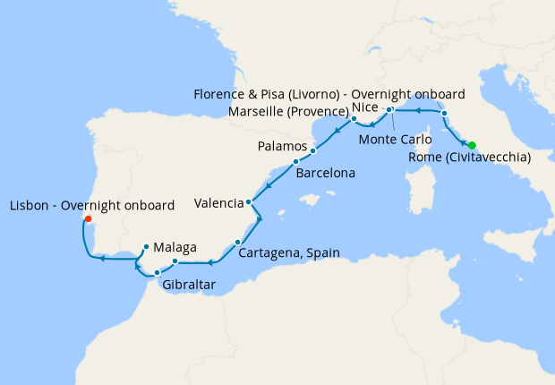 Cruise Itinerary Map