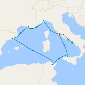 Sorrento and Rome Stays with Italy, France & Spain Cruise