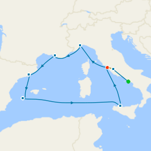 Sorrento and Rome Stays with Italy, France & Spain Cruise