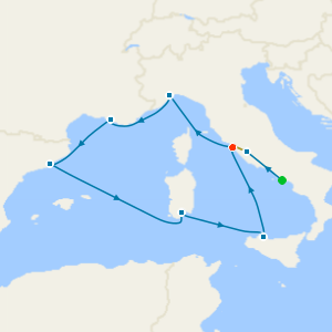 Sorrento and Rome Stays with Italy, France & Spain Cruise