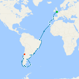 South America Passage Grand Adventure from Southampton to Santiago with Stay