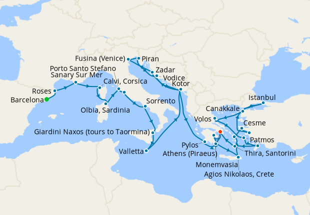 Cruise Itinerary Map