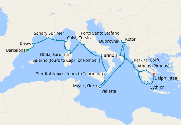 Cruise Itinerary Map