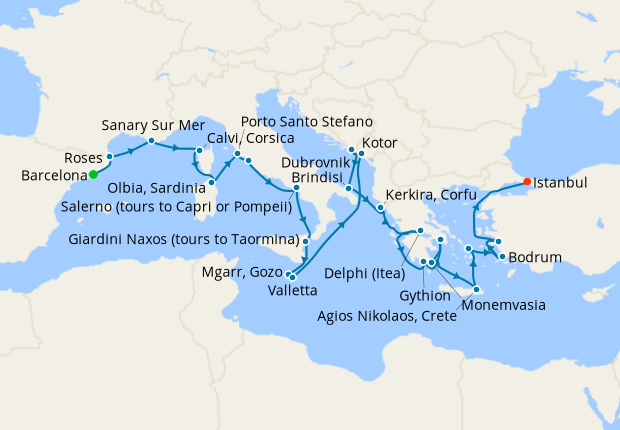 Cruise Itinerary Map