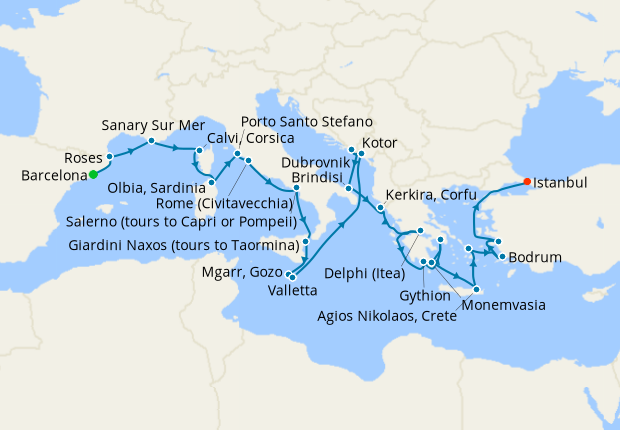 Cruise Itinerary Map